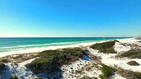 Beautiful dunes on a white sandy beach Stock Footage 239078640
