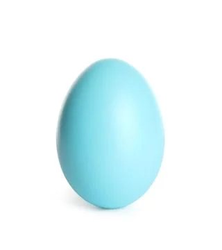 Beautiful dyed Easter egg on white background Stock Photos