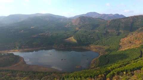 Beautiful Early Fall Mountain Scenery from Above – Drone Footage Stock Footage 336974720
