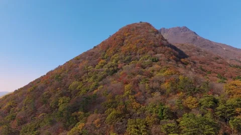 Beautiful Early Fall Mountain Scenery from Above – Drone Footage Stock Footage 336974973
