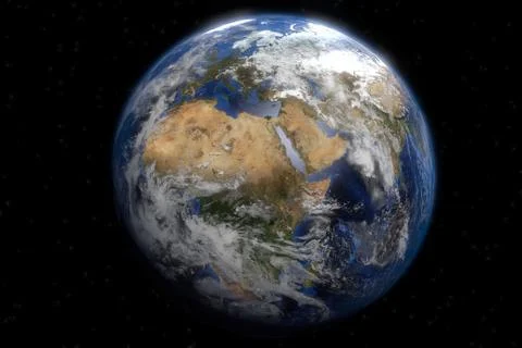 Beautiful earth in 3D centered on Africa Stock Illustration
