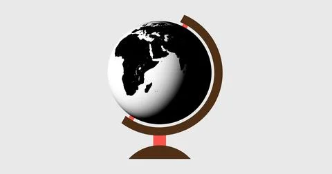 Beautiful earth glob isolate on white background with a little bit drop shadow. Ilustración de archivo