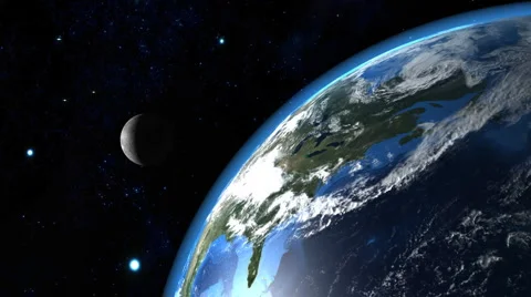 Beautiful Earth with the Moon in the Background 스톡 동영상 954819