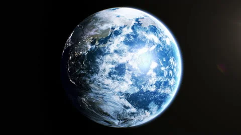 Beautiful Earth Rotating in Space Seamless. Daytime on the Planet, World in Stock Footage 139935609