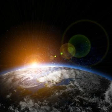 Beautiful earth in space Stock Photos
