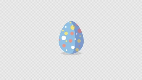 Beautiful Easter Animation Jumping Blue Egg with alpha channel Stock Footage 151465459