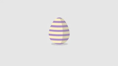 Beautiful Easter Animation Jumping Violet Orange Stripes Egg with alpha channel Stock Footage 151465241