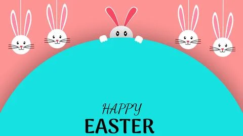Beautiful Easter animation using Swinging bunny Stock Illustration