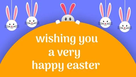 Beautiful Easter animation using Swinging bunny Stock Illustration