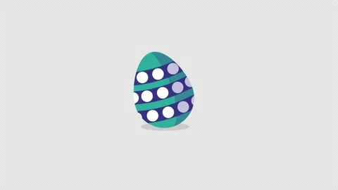 Beautiful Easter Animation Wagging Green Blue Egg with alpha channel Stock Footage 151465654