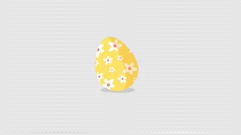 Beautiful Easter Animation Wagging Yellow Egg with alpha channel Stock Footage 151465706