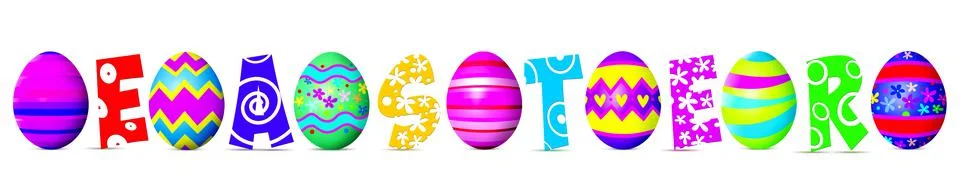 Beautiful Easter background with colorful Easter eggs. 3d illustration Stock Illustration