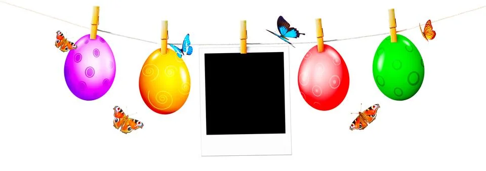 Beautiful Easter background with colorful Easter eggs. 3d illustration Stock-Illustration