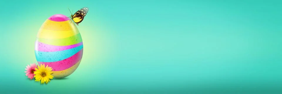 Beautiful Easter background with colorful Easter eggs. 3d illustration Stock-Illustration