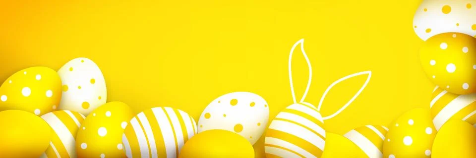 Beautiful Easter background with colorful Easter eggs. 3d illustration Stock-Illustration