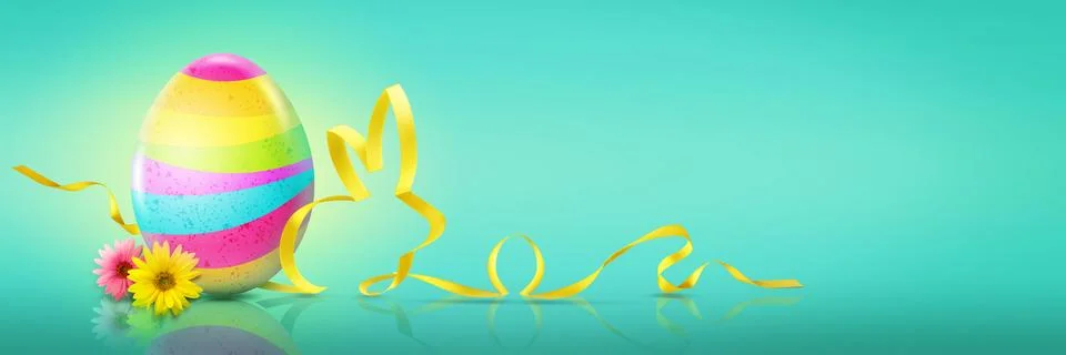 Beautiful Easter background with colorful Easter eggs. 3d illustration Stock-Illustration