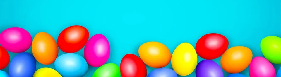 Beautiful Easter background with colorful Easter eggs. 3d illustration Stock-Illustration