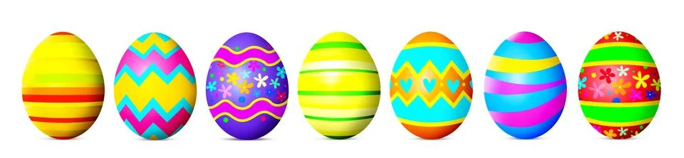 Beautiful Easter background with colorful Easter eggs. 3d illustration Stock-Illustration