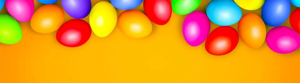 Beautiful Easter background with colorful Easter eggs. 3d illustration Stock-Illustration