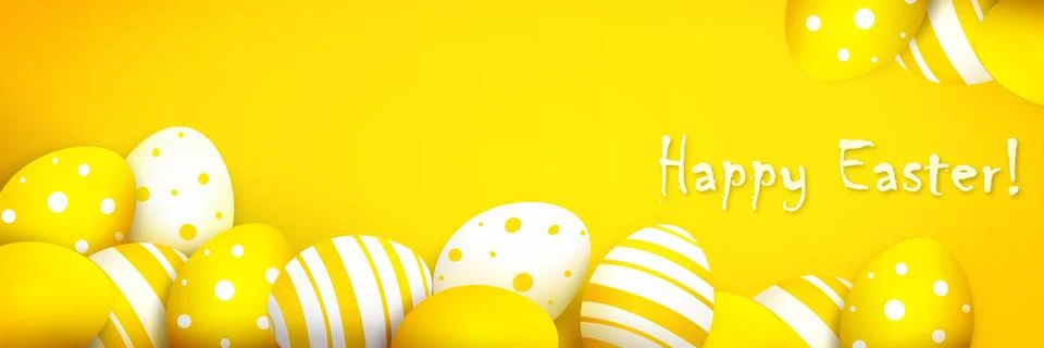 Beautiful Easter background with colorful Easter eggs. 3d illustration Stock-Illustration