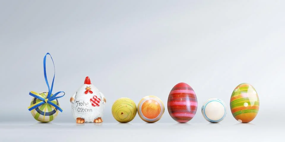 Beautiful Easter background with colorful Easter eggs Stock Photos