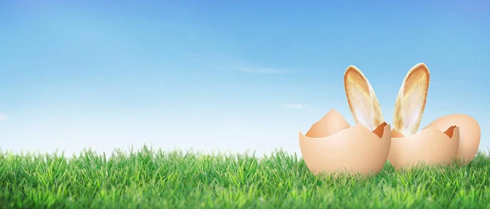 Beautiful Easter background with colorful Easter eggs Stock Photos