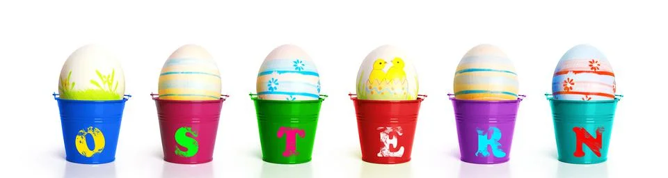 Beautiful Easter background with colorful Easter eggs Stock Photos