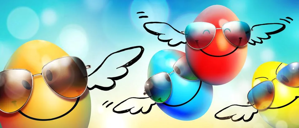 Beautiful Easter background with colorful Easter eggs Stock Photos