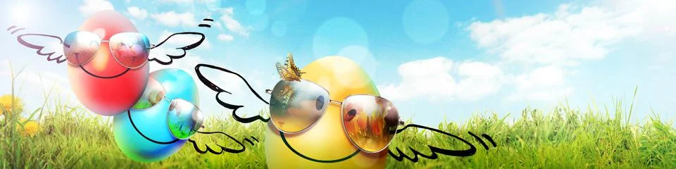 Beautiful Easter background with colorful Easter eggs Stock Photos