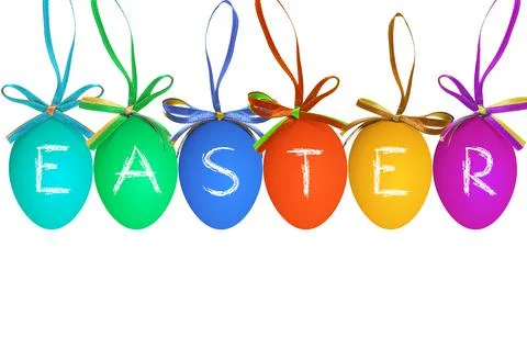 Beautiful Easter background with colorful Easter eggs Stock Photos