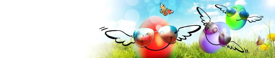 Beautiful Easter background with colorful Easter eggs Stock Photos