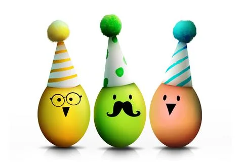 Beautiful Easter background with colorful Easter eggs Stock Photos