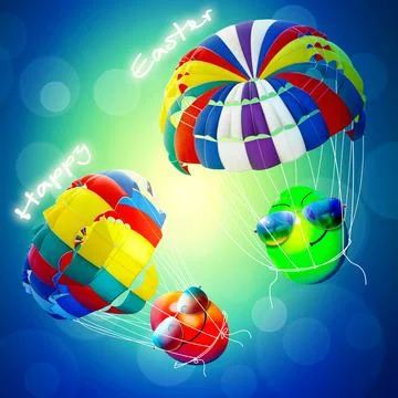 Beautiful Easter background with colorful Easter eggs Stock Photos