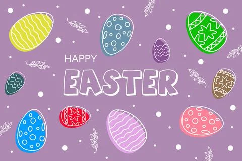 Beautiful Easter background with colorful eggs. Stock Illustration