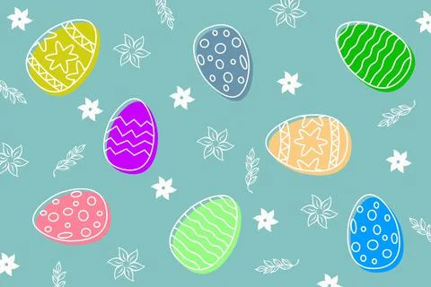 Beautiful Easter background with colorful eggs. Stock Illustration
