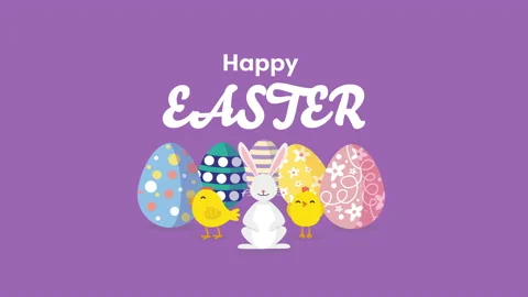 Beautiful Easter Background, Cute Easter Symbols Stock Footage 151466028