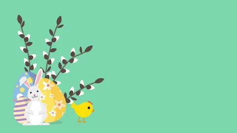 Beautiful Easter Background, Cute Easter Symbols Stock-Footage 151466067