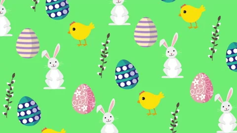 Beautiful Easter Background, Cute Easter Symbols Stock Footage 151466401