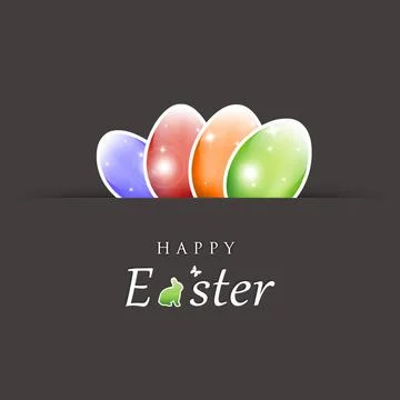 Beautiful Easter background with Easter rabbit. 3d illustration Easter com... Stock Photos