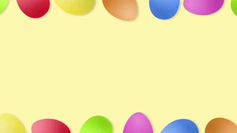 Beautiful Easter background with rolling eggs and copy space, loop. Stock Footage 125029250