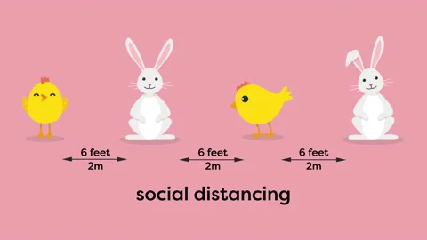 Beautiful Easter Background, Social distancing Stock Footage 151465748