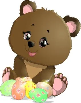 Beautiful Easter bear 스톡 일러스트