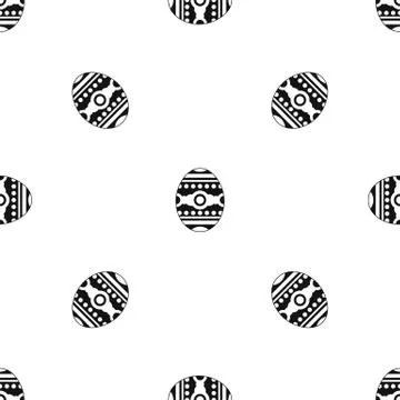 Beautiful easter egg pattern seamless black Illustrazione stock