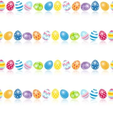 Beautiful Easter Egg Seamless Pattern Background Vector Illustra 스톡 일러스트