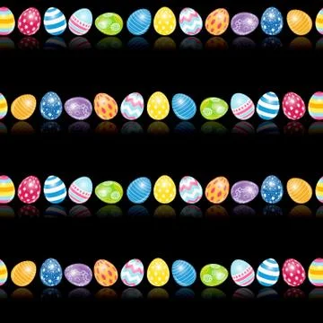 Beautiful Easter Egg Seamless Pattern Background Vector Illustration Stock Illustration