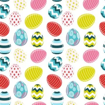Beautiful Easter Egg Seamless Pattern Background  Illustra イラスト素材