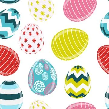 Beautiful Easter Egg Seamless Pattern Background  Illustra Stock Illustration