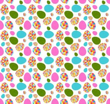 Beautiful Easter Egg Seamless Pattern Background  Illustra 스톡 일러스트