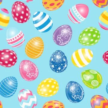 Beautiful Easter Egg Seamless Pattern Background Illustration イラスト素材