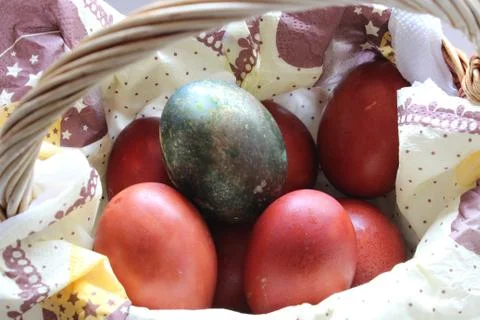 Beautiful Easter eggs on a white background Stock Photos